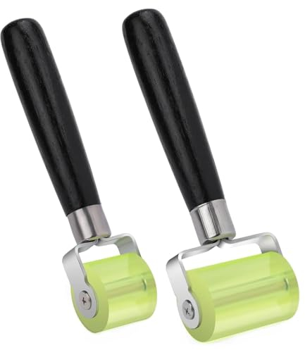 2 Piezas Rodillo Presionador, Rodillo de Presión Manual, Rodillo de Silicona Resistente al Calor, Rodillo de Presión de Goma, para el Encolado de Bordes y Para Soldar Lonas de PVC