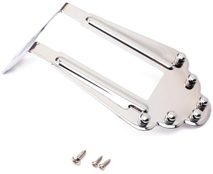 TOGEVAL 6-saitiger Ga419 Saitenhalter Für Jazzgitarren Mit Höhenverstellbarem Steg Silber Gitarrenzubehör Mit Befestigungsschrauben Für Akustische E-gitarre