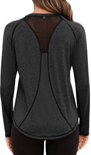 Gyabnw Sport Langarmshirt Damen Langarm Shirt Yoga Oberteile Fitness Funktionsshirt Laufshirt Wandershirt Activewear