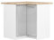 AKORD | Eck-Küchenschrank mit Arbeitsplatte - Oliwia S90 | Küchenunterschrank mit 2 Türen und 2 Einlegeböden | Unterschrank Küche 90 cm Breit | ABS-Kante 18 mm | 46x90x85 cm | Weiß & Metallic-Glanz
