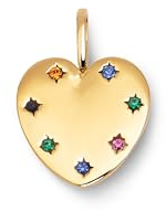 SINGULARU Glam berlock. Mässing med finish med 18kt guldpläterad, färgglad zirkoniumdetalj, hänge med mönster och detaljer, smycken för kvinnor