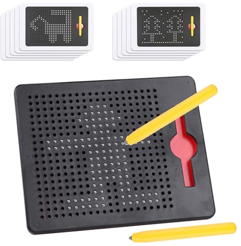 SULOLI Noir Tableau à Dessin Magnétique Tableau Magique Ardoise Magique | Jeu Magnétique avec Billes et Stylo pour Enfants Ecole Famille