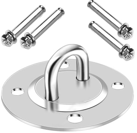 SDLDEER Gancio da soffitto a 360°, carico pesante, in acciaio inox, portata 500 kg, girevole per travi in legno, altalena, sacchi da boxe, amache, yoga, gancio per altalena con vite