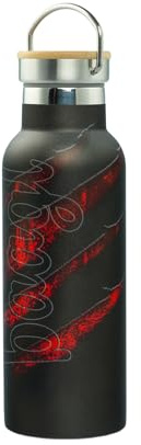 Baagl Trinkflasche Kinder Edelstahl für Jungen Mädchen – Auslaufsichere Thermosflasche mit Bambusdeckel – BPA-freie Wasserflasche für Schule - Thermoskanne, 500 ml (Volcano)