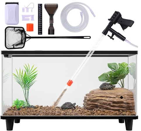 lounginglife Fish Tank Cleaner Kit, Gravel Vacuum for Aquarium, Fish Tank Aquarium Vacuum Gravel Cleaner, Aquarium Siphon with Magnetic Fish Tank Glass Cleaner, Aquarium Cleaning Tools Water Changer