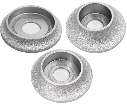 1 disco diamantato for rettifica brasata sotto vuoto, mola for con bordo semi-bullnose, diametro piastrelle 3 pollici/75 mm(75x15mm)