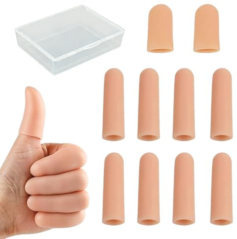 GHPKOTW 10 Piezas Protectores De Dedos De Silicona, Dediles Manos Impermeable Duraderos, Funda Dedo Suaves Y Flexibles, Protector De Dedos Y Pulgares, Para El Hogar Y El Trabajo, Artritis De Dedos