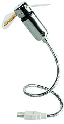 LogiLink UA0294 USB-Ventilator mit Uhrzeitanzeige Silber