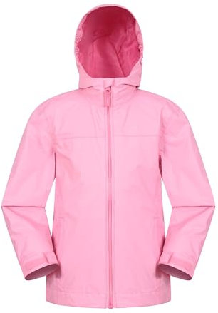 Mountain Warehouse Torrent Wasserdichte Kinderjacke - leichte Regenjacke für Kinder mit versiegelten Nähten, atmungsaktiv, für Mädchen und Jungen - zum Wandern Hellrosa Kinder 128 EU (7-8 Jahre)