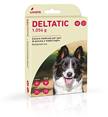 Deltatic Medio Collare antiparassitario per cani di taglia media, Formato 60 cm (2 collari in ogni confezione)