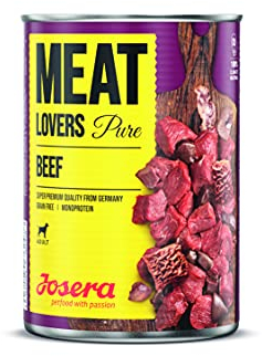 JOSERA Meat Lovers Pure Beef (6 x 800 g) | Adult | Premium Nassfutter für ausgewachsene Hunde | extra viel Rindfleisch (68%) | Monoprotein | getreidefrei | Hundefutter nass | 6er Pack