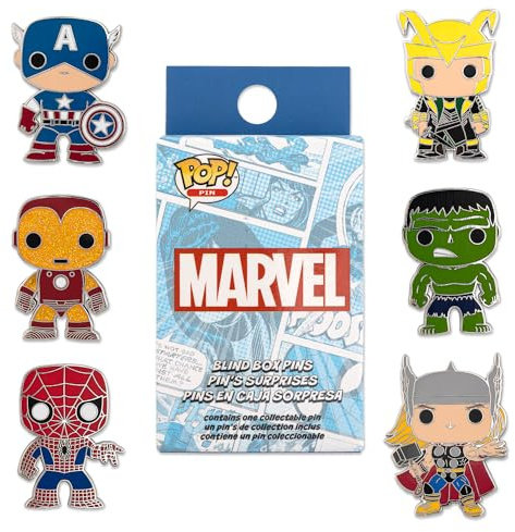 Loungefly Marvel POP! Enamel Pin - 1 Of 12 To Collect - Styles Vary - Avengers - Blind Box Spille Smaltate - Spilla da Collezione Carina - per gli Zaini & Borse - Idea RegaloFans