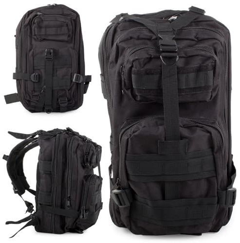 TSB Werk Rucksack Militär BW Wanderrucksack Schwarz Kampfrucksack Trekking Camping Bundeswehr 30L