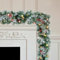 Meiruier Ghirlanda di Natale da 180 cm, ghirlanda di Natale con luci a LED, riutilizzabile, con pigna e ghirlande natalizie leggere, decorazioni per scale, camini, porte (bianco)