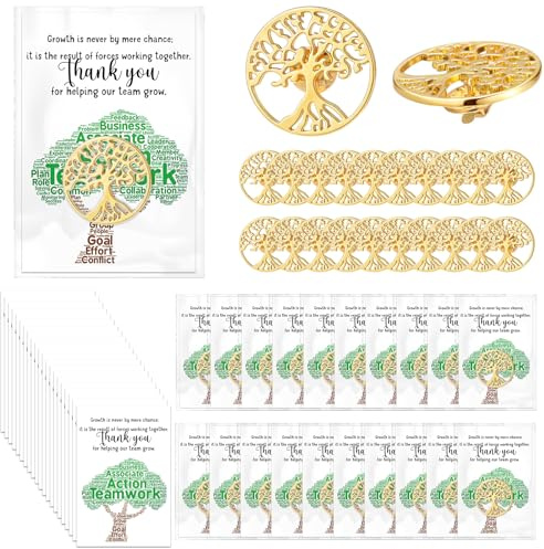 Solsew 40 Set Employee Appreciation Gifts Team Pins for Coworker,Round Tree