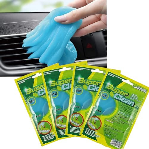 OVLENG Tastaturreiniger Gel, 4 Stück Auto Reinigungsgel Universeller Staubreiniger für Computer, Drucker, Kameras, Blau