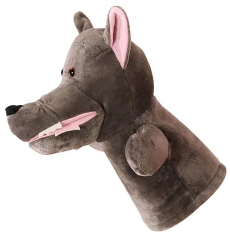 QUMIIRITY Marionnette Main Loup Peluche Douce pour Garçon Fille Adultes Jouet Interactif Conte Et Jeu Rôle