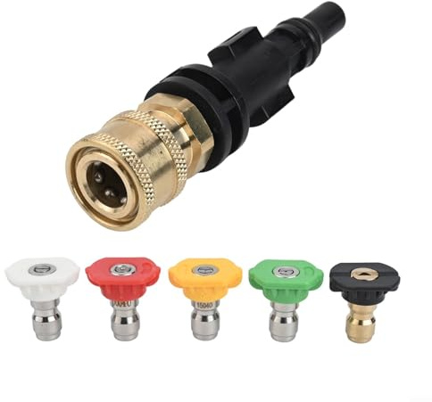 Lawnoval Kit di ugelli adattatori per idropulitrice Lavor per Parkside PHD per VAX, collegamento rapido da 14 pollici con 5 ugelli per Interskol Hammer Sterwins