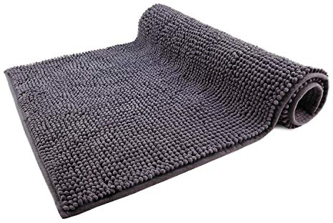 WohnDirect Badematte 50x80cm | Grau | rutschfest & Waschbar, Badezimmerteppich zum Set kombinierbar, Badvorleger, WC Garnitur, Badteppich, Oeko-TEX Zertifiziert