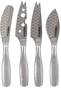 BOSKA Set di Coltelli da Formaggio Mini Monaco+ - per ogni Tipo di Formaggio – 4 pezzi