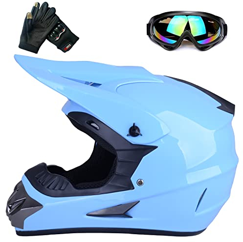 ZJRA Jugend Motorradhelme,Kinderfahrradreithelm,Junge Und Mädchen, Roller Ski ATV Helm,DOT/ECE-Zertifizierung,Geeignet Für Alle Jahreszeiten,6,S