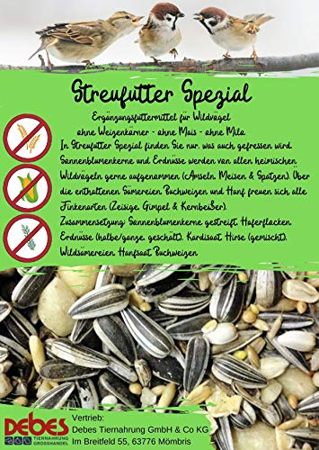 Streufutter Spezial für Wildvögel 3 kg - ohne Milo - ohne Weizen - ohne Mais - Wildvogelfutter