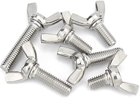 VSOLS 5 Teile/los Flügelschrauben M3 M4 M5 M6 M8 M10 M12 Handanzug Flügelkopf Rändelschrauben 304 Edelstahl DIN316 L: 6-100mm (Length : 50mm x5pcs, Größe : M10)