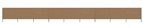ZHOUMIN Paravent Panneaux Extérieur Ecran de Plage Anti-Vent Abri de Plage Pare-Vue Coupe-Vent Paravent 9 Panneaux Tissu 1200 x 120 cm Taupe