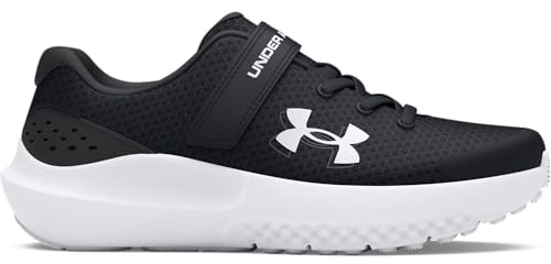Under Armour UA BPS Surge 4 AC Zapatillas para correr, ligeras deportivas para niño, color negro/gris antracita/blanco