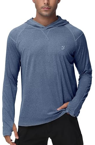 Roadbox UPF 50+ Fishing Shirts for Men Long Sleeve UV Sun Protection Hoodie Outdoor Hiking Shirts