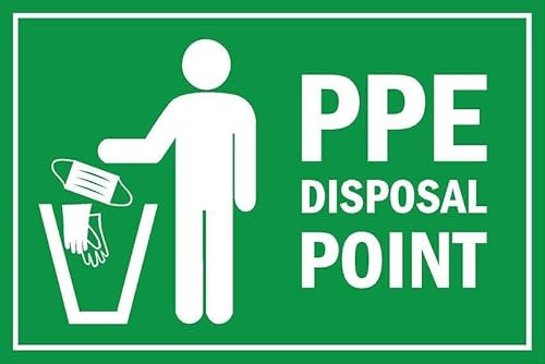 PPE disposal point, informational sign - 3mm Aluminium sign (800mm x 600mm)