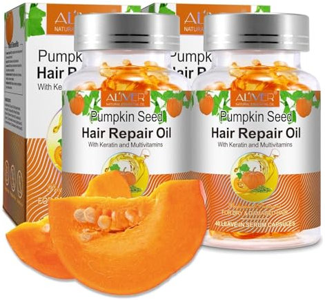 Capsule di olio per capelli P-Beauty Olio di semi di zucca, cheratina e biotina 80 capsule per uso esterno - crescita dei capelli - cura del cuoio capelluto e dei capelli - contro le doppie punte