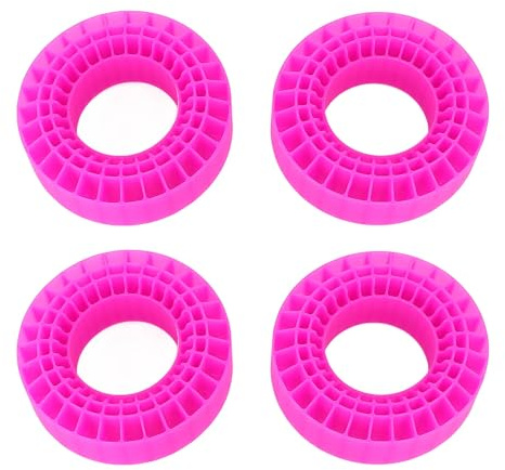 Culnflun 4st RC däckskum insats 3 lager ihålig vattentätning silikon rc bilskum för 1/10 RC bil 1,9 tum däck (Rose Red)