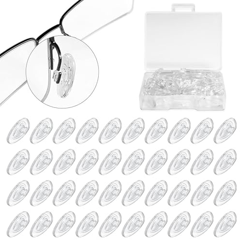 Qufiiry 20 Paires Plaquette Lunette, Coussinets de Nez en Silicone, Plaquettes de Nez Antidérapantes, Silicone Transparent Accessoires pour Lunettes de Soleil et Lunettes, Sans Odeur Piquante