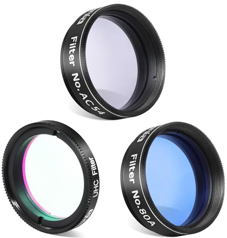 Astromania 1.25 Color/Planetary Filter - #AC54 - Bundle with - 1.25 UHC Filter&Planetary #80A Blue
