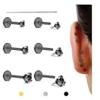 Sllaiss 6 Pz Piercing Labret Orecchini Lobo Acciaio Inossidabile 316L
