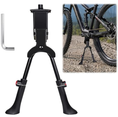 CEWROM Supporto per bicicletta a due gambe, regolabile in altezza, 24-29 pollici, portata 30 kg, supporto per bicicletta da città, MTB e bicicletta pieghevole