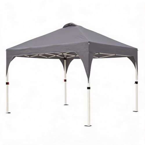 Koioplie Pavillon Pop-Up 3x3 - Toile UV50+, Imperméable, Gris | Toile Oxford 150D UV50+ imperméable, structure acier 3 hauteurs. Montage central rapide, 360° ventilation. Jardin, marché, ca