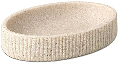 TATAY Jabonera Colección Sobremesa Saigón, de Poliresina, Beige, Medidas 12,9 x 8,9 x 2,7