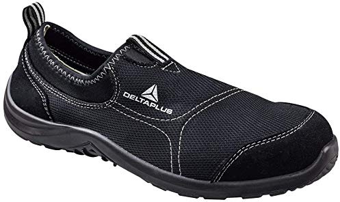 Delta Plus-Miami Mens/Womens Slip On Canvas Safety Steel Toe/Midsole Shoes UK 8 / EU 42 Black