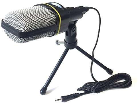 Qiorange 3.5 mm Professionelles Kondensator-Mikrofon Set für Studio, Rundfunk & Aufnahme - Multimedia Schall Podcast Mikrofon Mit Stativ Halterung