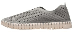 Ilse Jacobsen HORNBÆK | Chaussures Plates pour Femmes | Sneaker à Enfiler en Microfibre recyclée et Semelle en Caoutchouc Naturel antidérapant | Tulip3275 | Grey | 40