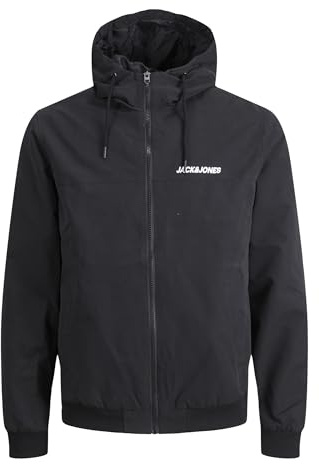JACK & JONES PLUS JJERUSH Blouson Bomber NOOS PLS Blouson aviateur pour homme Noir/détail : Solid, 6XL, Noir/détails : solide., XXXXXXL