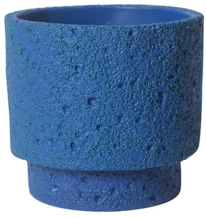 ESTINTENG Style nordique, pots de fleurs colorés givrés créatifs et personnalisés, plantes vertes d'intérieur, plantes succulentes en pot, pots de fleurs perforés - Bleu lune - Grande taille - 16,9 x