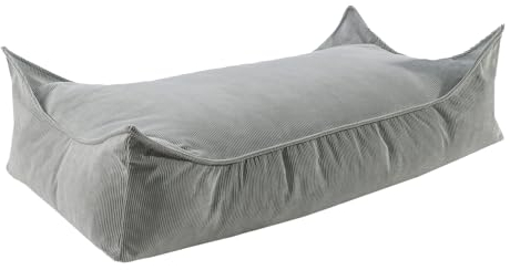 MEOWBABY Sitzsack Kinder – Bequemer und gemütlicher Kinder-Sitzsack mit Füllung, ideal für das Kinderzimmer | Sitzsäcke fürs Kinderzimmer, Slimcord, Grau