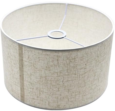 bangminda Stoff Lampenschirm Ø 26cm Mittlerer Trommel Lampenschirm für Wandlampe Hängelampe Tischlampe E27 Leinen Schirm Nachttischlampe Stehlampe, Leinen 26 x 26 x 19 cm