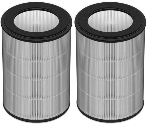 Can-Meageren DR-HPA019 Replacement HEPA Filter Compatible With Dreo Purifier Tower Fan MC710S, H13 True HEPA 2-stage Filtration, 2-in-1 High-efficiency (2-Pack)