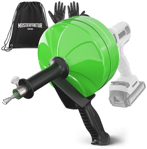 Meisterfaktur Spirale de nettoyage de tuyaux [15 mètres] – avec tambour en acier – Spirale idéale pour un nettoyage écologique des tuyaux – La spirale de tuyau pour les vrais bricoleurs (15 mètres)