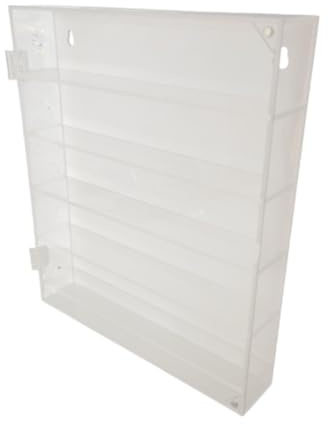 5 Tier Acrylic Display Box, Display Case Wall Mounted Clear Countertop Storage Box for Model Cars, Home, Collectibles, Mini Toys (White)