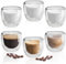 KXVXXV Espressotassen Glas Doppelwandig 6er Set 80ml, Latte Macchiato Gläser Kaffeegläser Set Doppelwandig Cappuccino Gläser Thermogläser Cappuccino Tassen